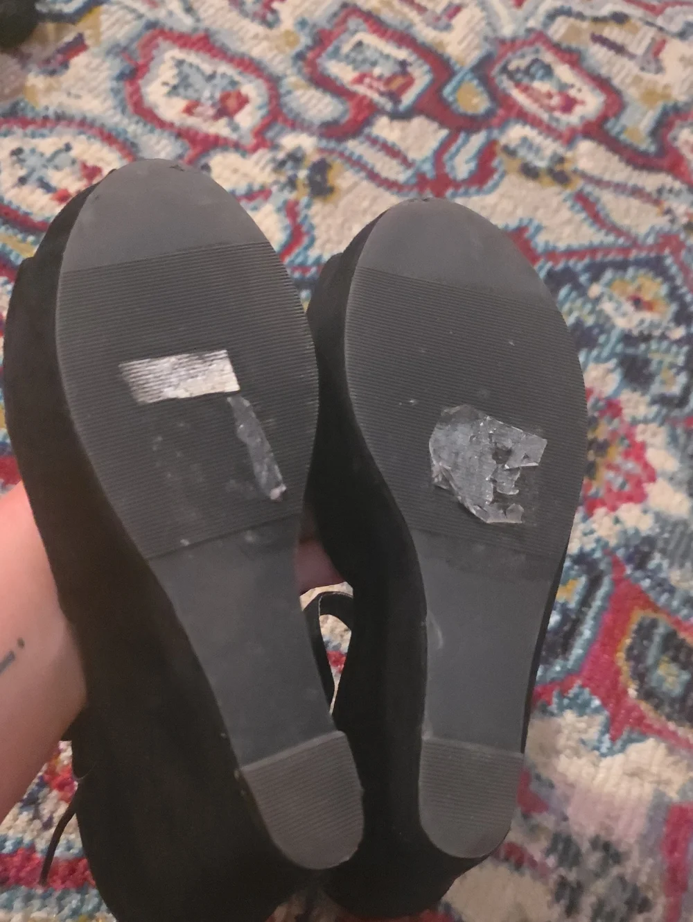 torrid Black Peep-Toe Bow Wedge Sandals